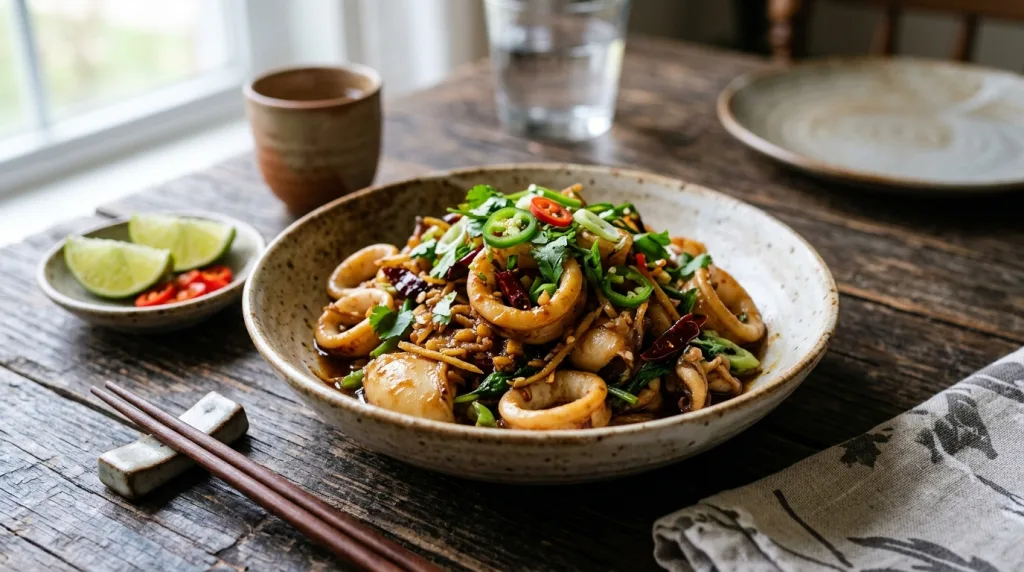 découvrez une recette asiatique savoureuse et simple à préparer avec la seiche. apprenez à cuisiner ce fruit de mer délicat pour un plat délicieux et rapide.