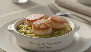 découvrez la recette gourmande de cyril lignac : cassolette de saint-jacques sur fondue de poireaux, un plat raffiné et savoureux à partager.